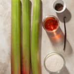 Ingredienser till rabarbermarmelad