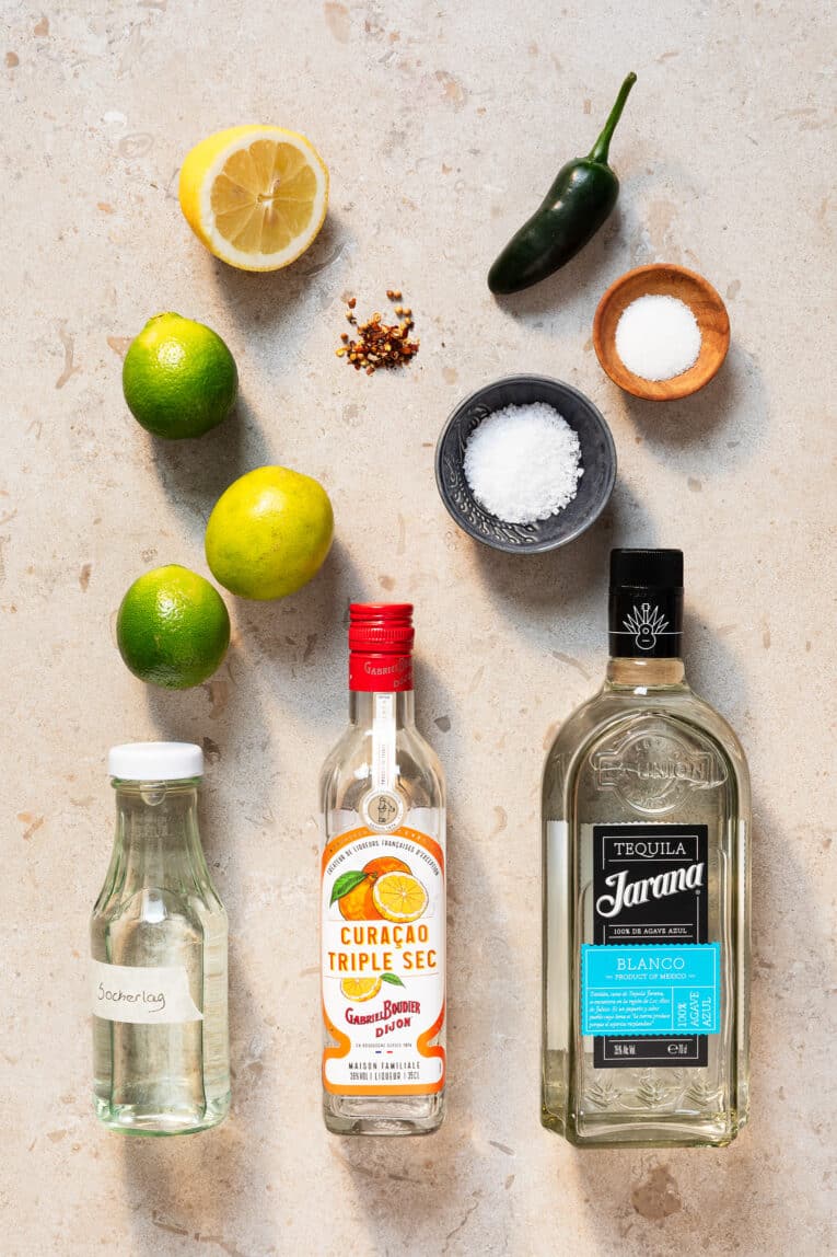 Ingredienser till spicy margarita