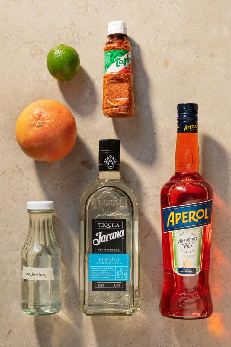 Ingredienser till aperolmargarita